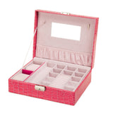 Maxbell PU Leather Jewelry Box Earrings Rings Pendants Box Storage Case Red