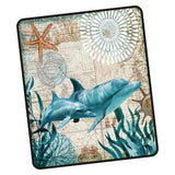 Maxbell Lovely Sea Animals Soft Blanket Mat Thicken Plush Quilt Sofa Bed Dolphin