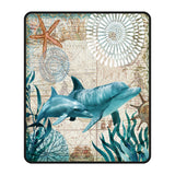 Maxbell Lovely Sea Animals Soft Blanket Mat Thicken Plush Quilt Sofa Bed Dolphin