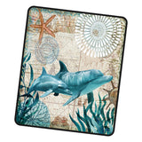 Maxbell Lovely Sea Animals Soft Blanket Mat Thicken Plush Quilt Sofa Bed Dolphin