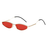 Maxbell Ladies Curved Sunglasses Classic Outdoor Small Frames Eyewear Gold Red