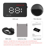 Maxbell A1000 Car HUD Digital Head Up Display OBD2 Speedometer Speed Warning System
