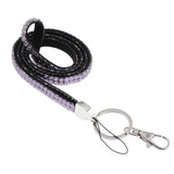 Maxbell Lanyard ID Badge Card Holder Strap Sparkling Phone Neck Straps Light Purple