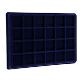 Maxbell 24 Grid Velvet Frame Series Display Tray Coin Case for Coin Display -Blue