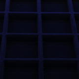 Maxbell 24 Grid Velvet Frame Series Display Tray Coin Case for Coin Display -Blue