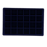 Maxbell 24 Grid Velvet Frame Series Display Tray Coin Case for Coin Display -Blue