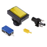 Maxbell Rectangle Arcade Machine Game Button with Led Illuminated Push Button-Yellow