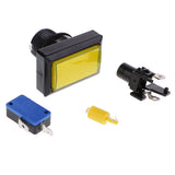 Maxbell Rectangle Arcade Machine Game Button with Led Illuminated Push Button-Yellow
