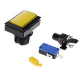 Maxbell Rectangle Arcade Machine Game Button with Led Illuminated Push Button-Yellow