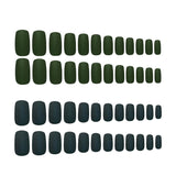 Maxbell 24Pcs Women DIY Matte Ballerina Full Cover Long False Fake Nails Art Tips Dark Green