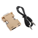 Maxbell 1080P HDMI Female to VGA Male with Audio Cable Converter Adapter Golden