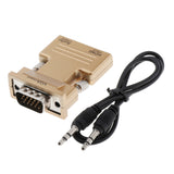 Maxbell 1080P HDMI Female to VGA Male with Audio Cable Converter Adapter Golden