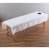 Maxbell Beauty Massage SPA Treatment Bed Table Cover Sheet w/Face Hole White