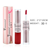 Maxbell Waterproof Matte Velvet Lipstick 2-in-1 Long Wearing Lip Gloss Lip Stick 6