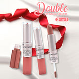 Maxbell Waterproof Matte Velvet Lipstick 2-in-1 Long Wearing Lip Gloss Lip Stick 6