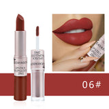 Maxbell Waterproof Matte Velvet Lipstick 2-in-1 Long Wearing Lip Gloss Lip Stick 6