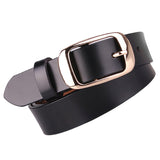 Maxbell Women's Fashion Casual Belt PU Leather Waist Belt Single Prong Buckle Black