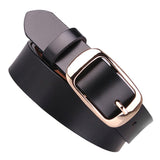 Maxbell Women's Fashion Casual Belt PU Leather Waist Belt Single Prong Buckle Black