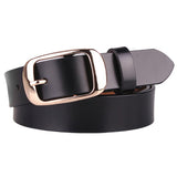 Maxbell Women's Fashion Casual Belt PU Leather Waist Belt Single Prong Buckle Black