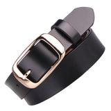 Maxbell Women's Fashion Casual Belt PU Leather Waist Belt Single Prong Buckle Black