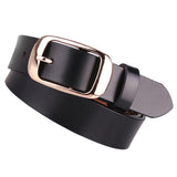 Maxbell Women's Fashion Casual Belt PU Leather Waist Belt Single Prong Buckle Black