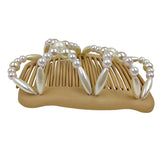 Maxbell Pearls Magic Elastic Hair Clips Stretchy Double Hair Comb for Women Lady