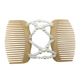 Maxbell Pearls Magic Elastic Hair Clips Stretchy Double Hair Comb for Women Lady
