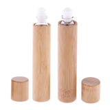 Maxbell Natural Bamboo Refillable Empty Essential Oil Makeup Roll on Bottle 10 ml