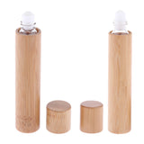 Maxbell Natural Bamboo Refillable Empty Essential Oil Makeup Roll on Bottle 10 ml