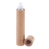 Maxbell Natural Bamboo Refillable Empty Essential Oil Makeup Roll on Bottle 10 ml
