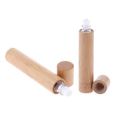 Maxbell Natural Bamboo Refillable Empty Essential Oil Makeup Roll on Bottle 10 ml