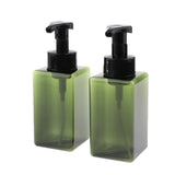 Maxbell Empty Plastic Square Pump Bottle Jar Foam Dispenser for Liquid Lotion Green