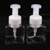 Maxbell 2Pcs 250ml Square Foam Lotion Pump Bottle Dispenser Vials Jar Clear