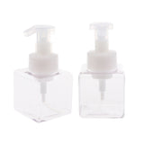 Maxbell 2Pcs 250ml Square Foam Lotion Pump Bottle Dispenser Vials Jar Clear