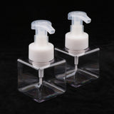 Maxbell 2Pcs 250ml Square Foam Lotion Pump Bottle Dispenser Vials Jar Clear