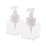 Maxbell 2Pcs 250ml Square Foam Lotion Pump Bottle Dispenser Vials Jar Clear