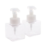 Maxbell 2Pcs 250ml Square Foam Lotion Pump Bottle Dispenser Vials Jar Clear