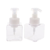 Maxbell 2Pcs 250ml Square Foam Lotion Pump Bottle Dispenser Vials Jar Clear