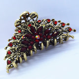 Maxbell Women Large Hair Claw Jaw Clips Metal Rhinestone Crystal Hairpin Purple