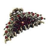 Maxbell Women Large Hair Claw Jaw Clips Metal Rhinestone Crystal Hairpin Purple