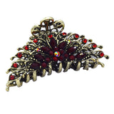 Maxbell Women Large Hair Claw Jaw Clips Metal Rhinestone Crystal Hairpin Purple