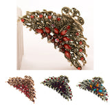 Maxbell Women Large Hair Claw Jaw Clips Metal Rhinestone Crystal Hairpin Purple