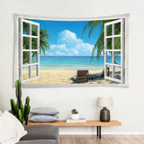 Maxbell 3D Wall Hanging Tapestry Curtain for Party Decor Beach_200x150cm