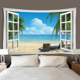Maxbell 3D Wall Hanging Tapestry Curtain for Party Decor Beach_200x150cm