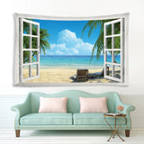 Maxbell 3D Wall Hanging Tapestry Curtain for Party Decor Beach_200x150cm