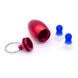 Maxbell Aluminum Portable Pill Tablet Case Bottle Container Keyring Keychain Red