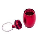 Maxbell Aluminum Portable Pill Tablet Case Bottle Container Keyring Keychain Red