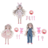 Maxbell 28cm Plastic Princess Girl Doll with Clothes Toys Set Pink Rabbit Ear Set