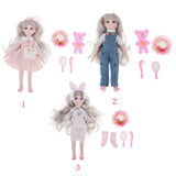 Maxbell 28cm Plastic Princess Girl Doll with Clothes Toys Set Pink Rabbit Ear Set