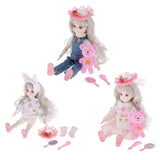 Maxbell 28cm Plastic Princess Girl Doll with Clothes Toys Set Pink Rabbit Ear Set